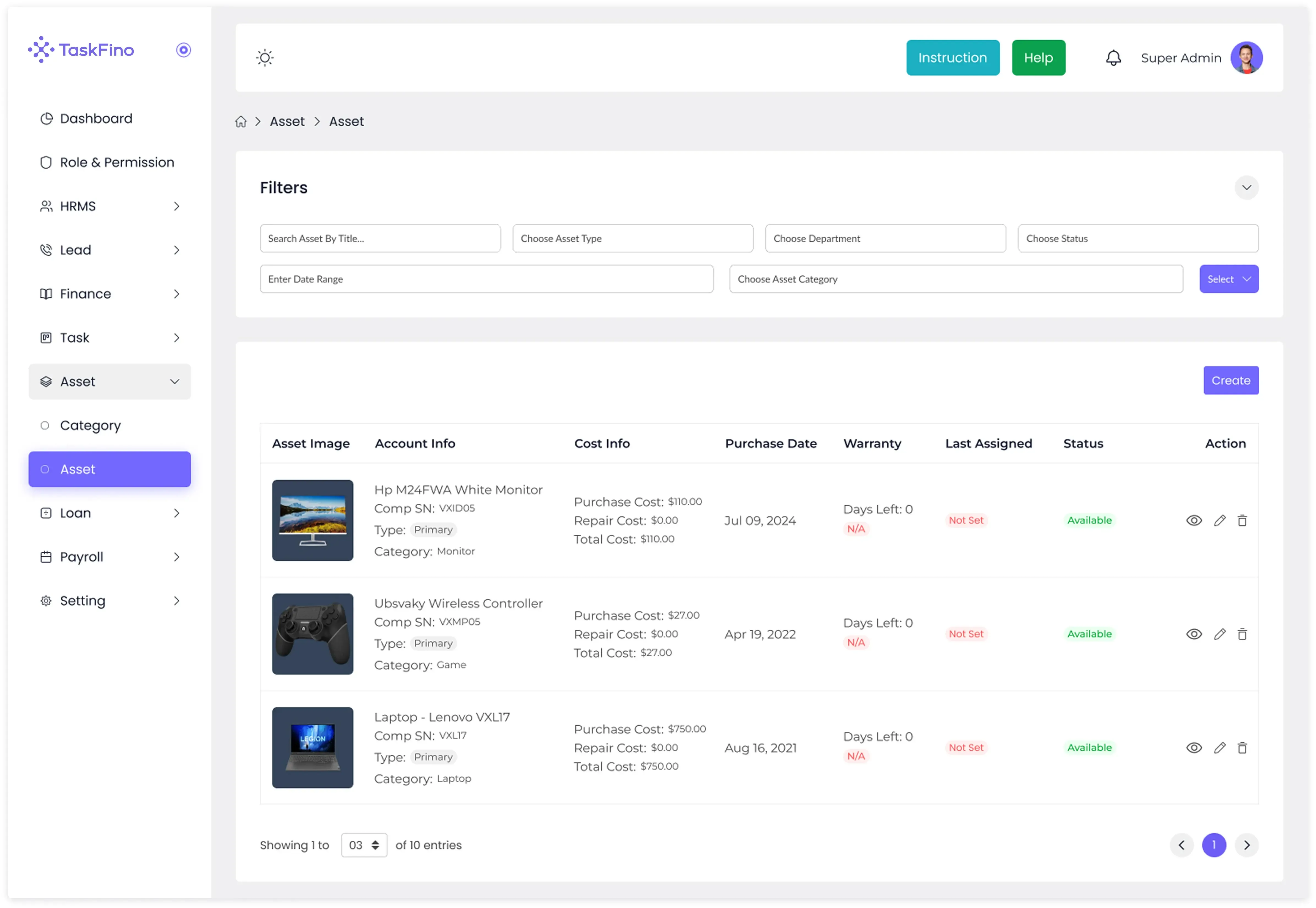 Hero Dashboard